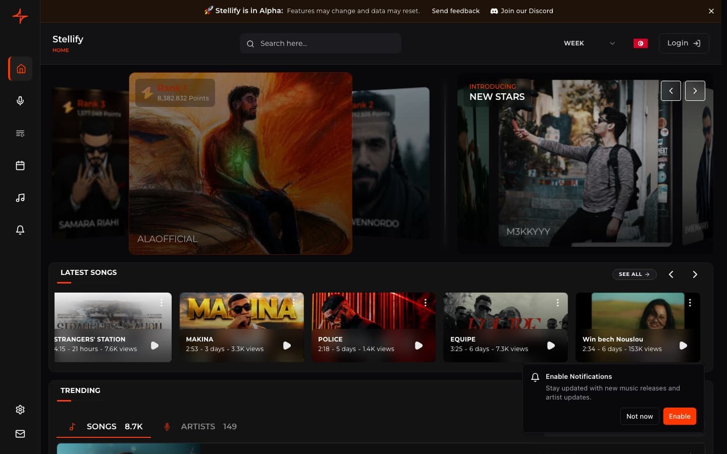 Stellify home page